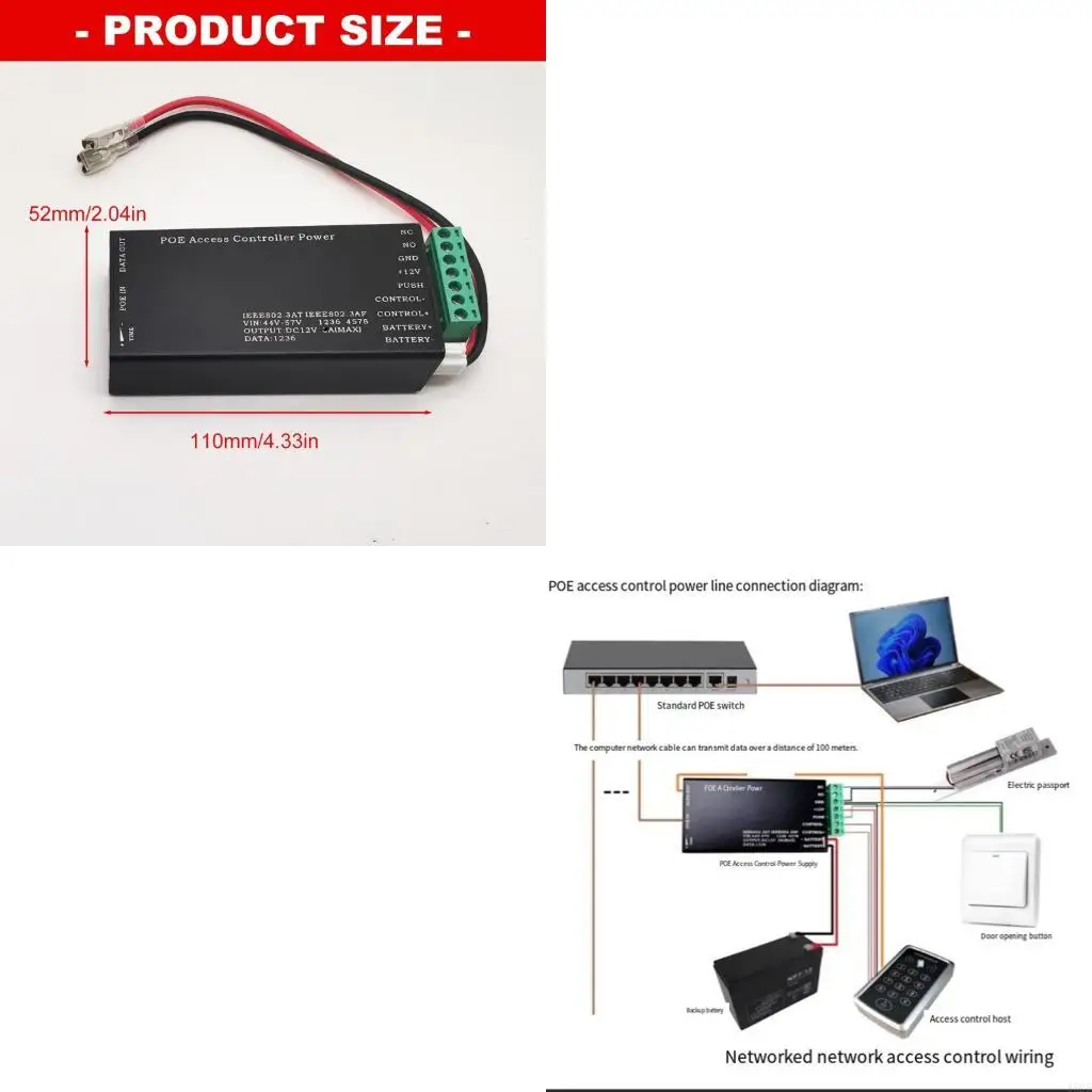 462E Metal Housing POE Converters for Access Controls 48V Input to 12V 3A Power Supply