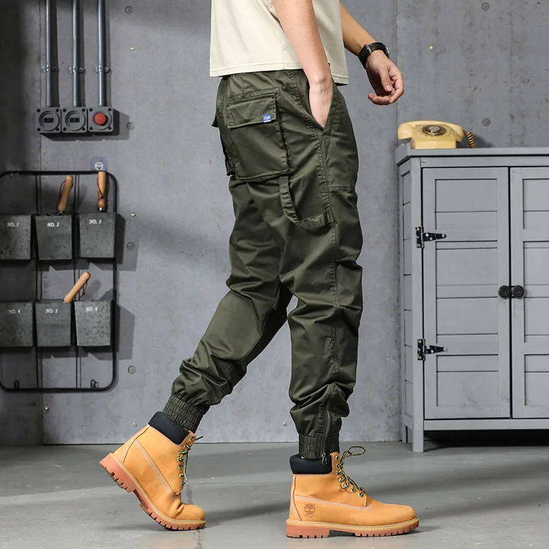 سراويل تكتيكية متعددة الوظائف للرجال، سراويل عمال خارجية مع جيوب متعددة وطماق، سراويل شحن فضفاضة جديدة #2