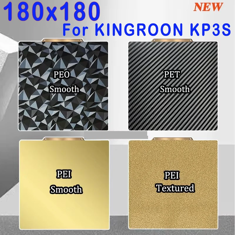 Pei Sheet 180x180 For KINGROON KP3S Pet Peo Pey Magnetic Build Plate Sping Steel 3d Printer Heated Bed