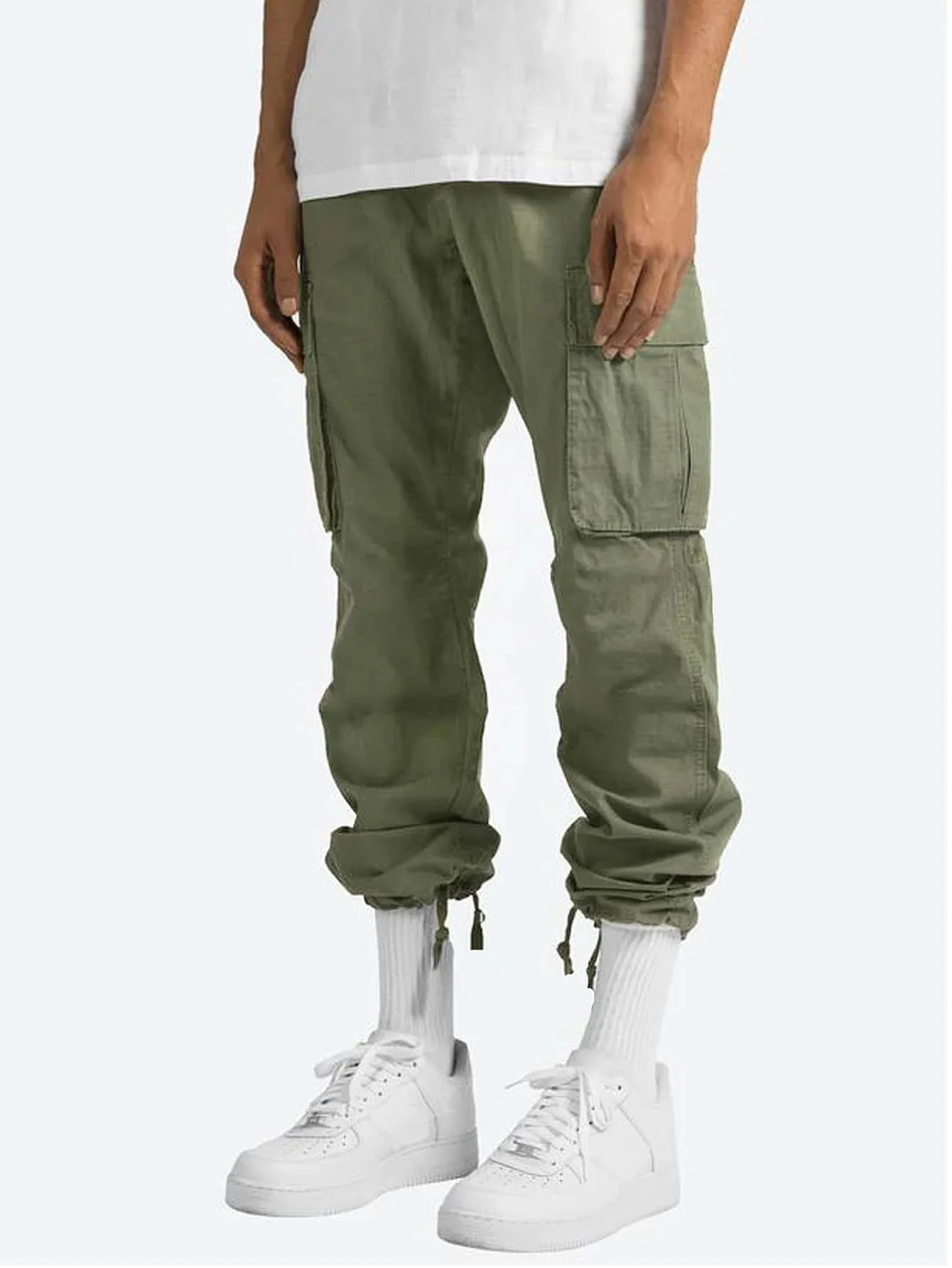 Sommer Neue Herren-Arbeitshosen Europäischer und Amerikanischer Stil mit Kordelzug und Mehreren Taschen Lässige Hosen – Detail 5