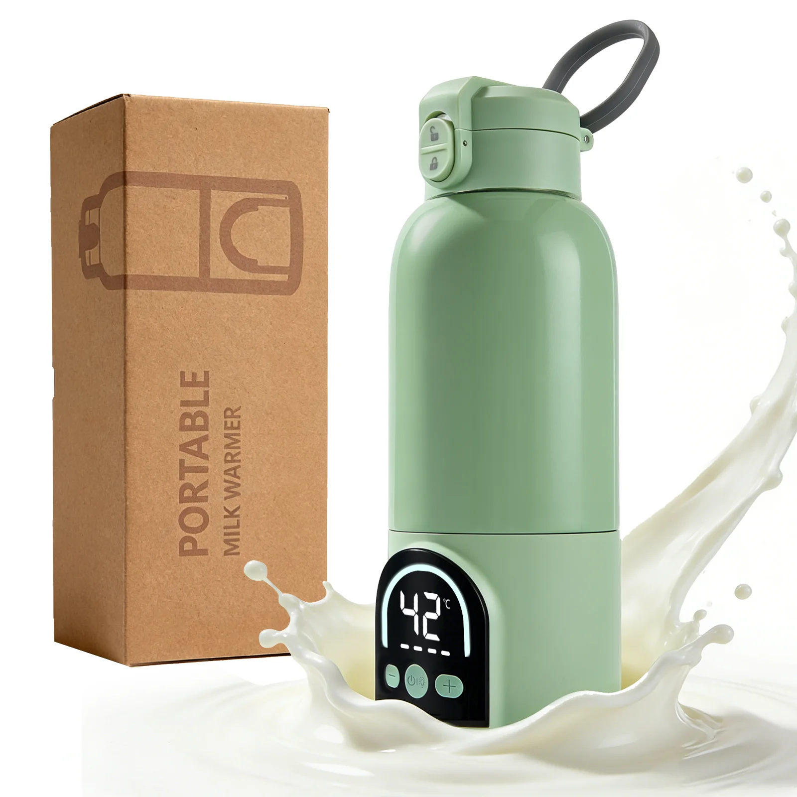 Chauffe-lait et eau USB portable, capacité améliorée de 500 ml pour bébé, chauffage rapide, batterie intégrée, chauffe-eau instantané sans fil