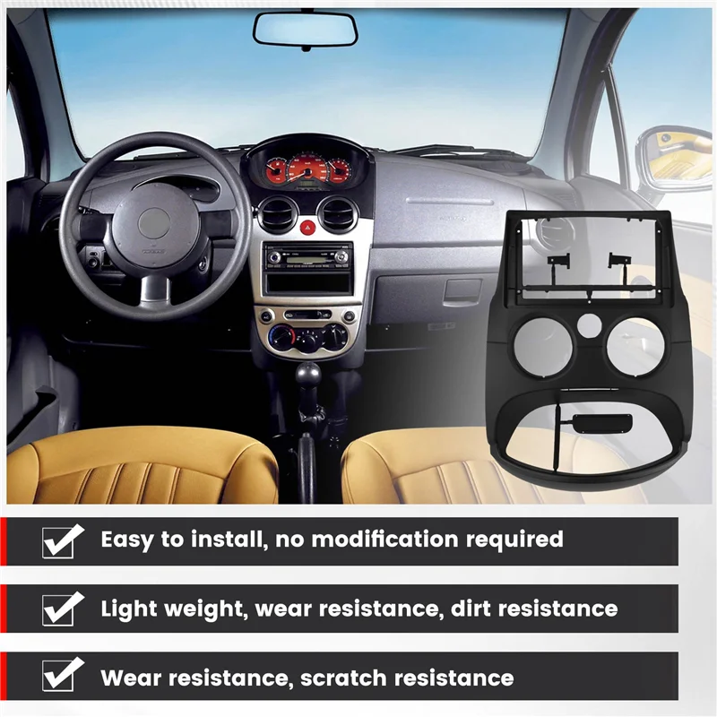 

A11M-9Inch Radio Fascia Frame For Spark Lt 2010-2017 Stereo Panel Dvd Gps Player Frame Dash Mount Kit Bezel