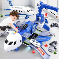 Large Size Passenger Plane Deformation Music Simulation Track Inertia Toy Aircraft Kids Airplane Toy Deformable Storage Aircraft