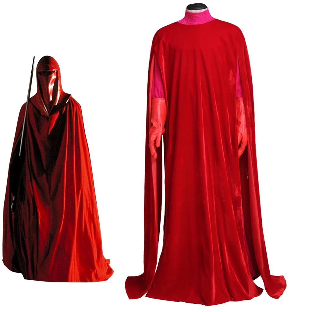 

Movie Cosplay Royal Guard Costume Imperial Emperor's Red Robe Cloak Halloween Vampire Uniform Suit Disguise Warrior Outfit