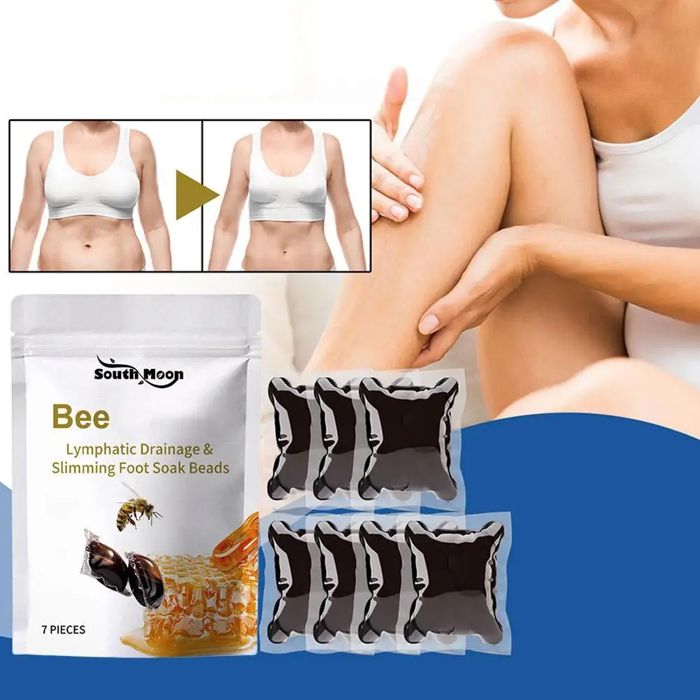 Natural Bee Lymphatic Drainage Foot Soak Gel Beads To Remove Odor Improve Skin Detoxification Bath Powder Detox Slimming