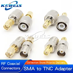 1Pcs SMA to TNC Adapter Male Plug & Female Jack Straight RF Coaxial Connector Kits Test Converter TNC to SMA Connector KEBEIS