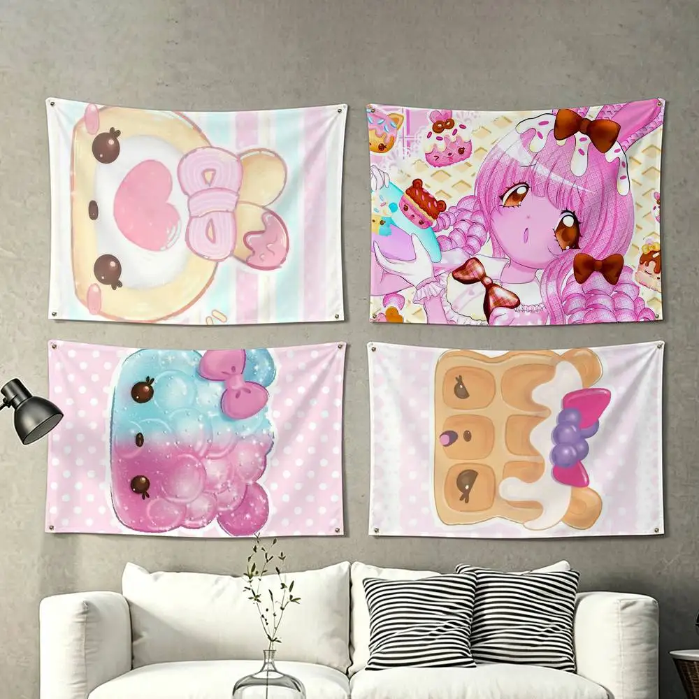 Cute Num Noms Anime Flags for Bedrooms Home Decor Items Outdoor Decors Garage Decoration Flaga