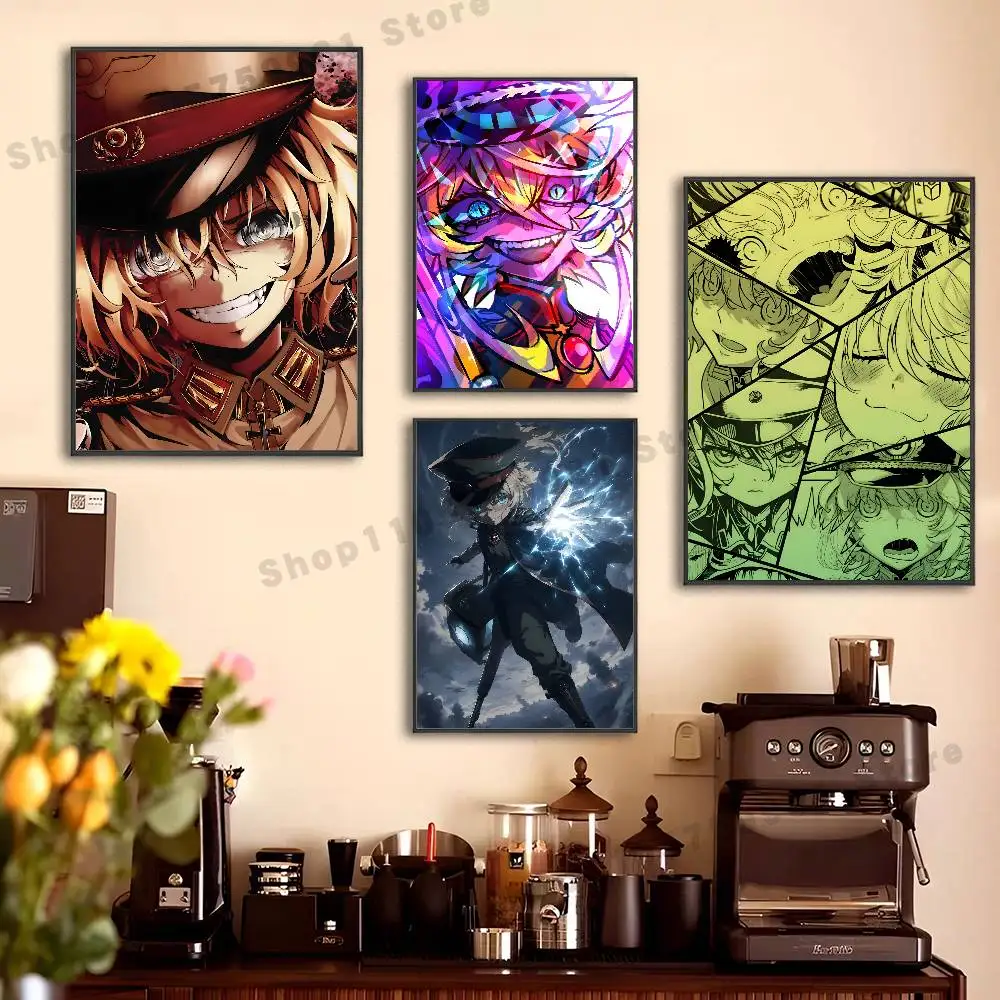 T-The Taga of Tanya the Evil Poster Sticker Classic Art Painting for Home Bedroom Cafe Office Wall Decor