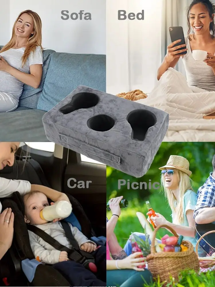 Sofa Cup Holder, Couch Cup Holder Pillow, Sofa Arm Table, Sofa and Bed Drink Caddy, Remotes Holder, for RV, Car