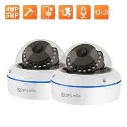 Techage-Caméra de surveillance intérieure IP PoE HD 5MP, dispositif de sécurité domestique, anti-vandalisme, avec vision nocturne infrarouge, audio unidirectionnel, détection AI