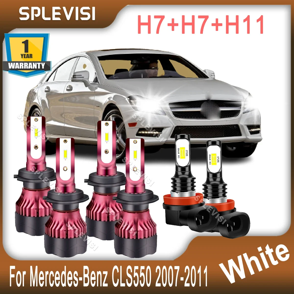 

Auto Headlight Foglight Kit CSP Chips High Low Beam Foglamp Whtie 470W Replace For Mercedes-Benz CLS550 2007 2008 2009 2010 2011