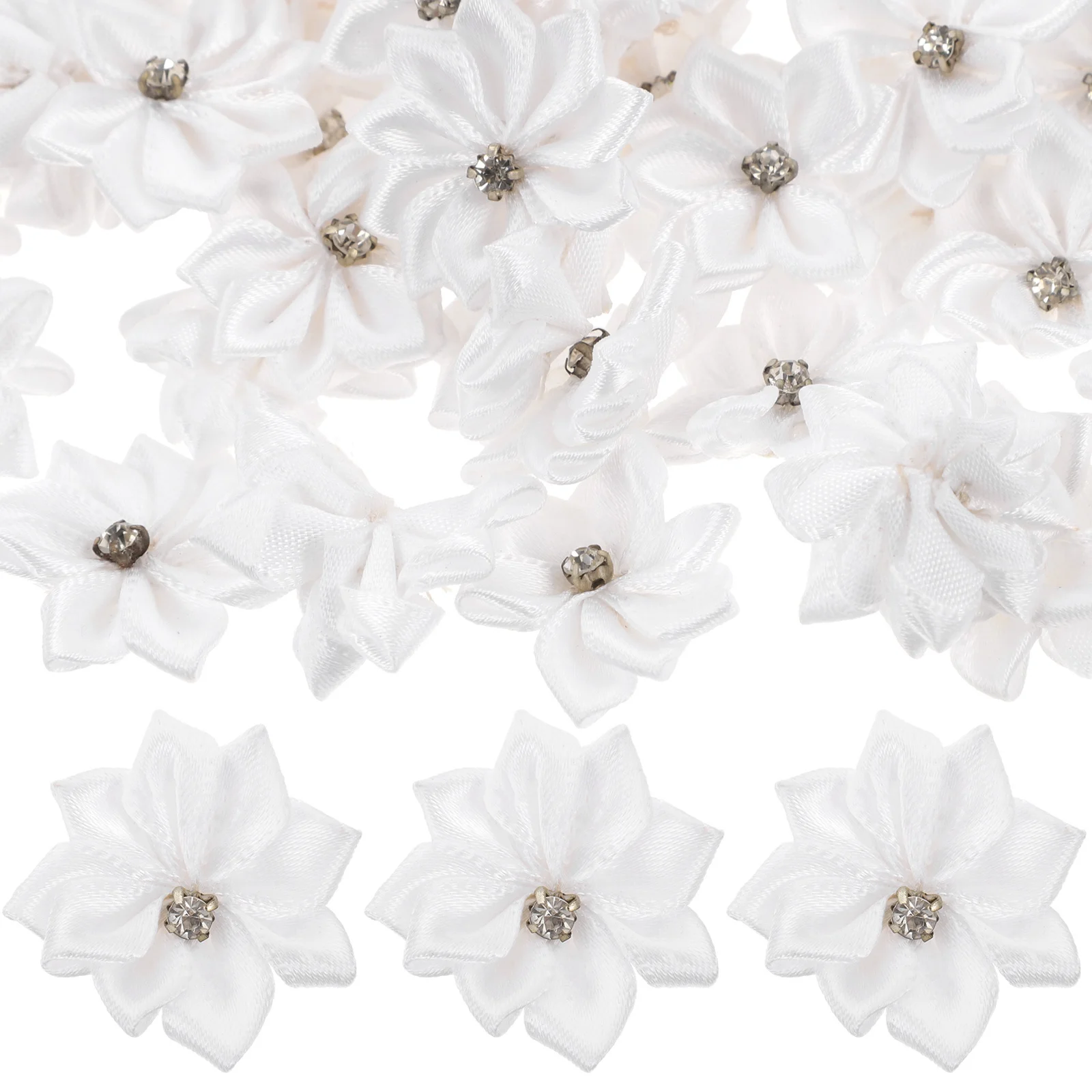 

100Pcs DIY Hair Flowers Rhinestone Small Flower Decor Multi-Function Hair Clip Floral Accessories for Handmade Headdress