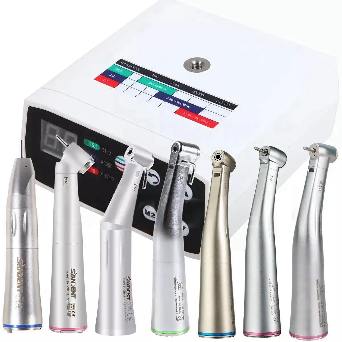 

Dental Brushless Electric Micro Motor /Fiber Optic LED 1:5 /1:1 / 1:4.2 20:1 Str aight Contra Angle Handpiece