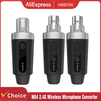 VIKEFON M04 2.4G Wireless Microphone Converter XLR Transmitter and Receiver Microphone Wireless System for Dynamic Microphone