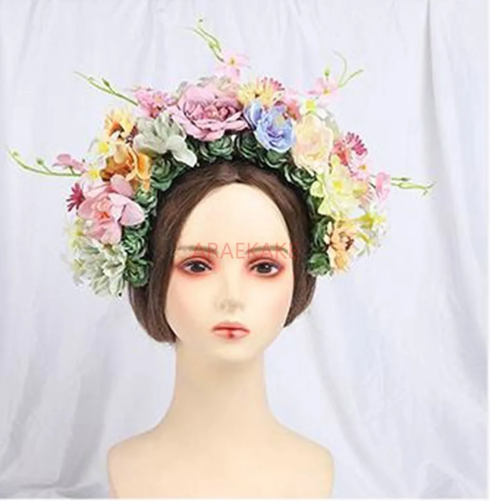 Hairpin flower headpiece, new Chinese style women's headband, flower wreath, hair accessories, shooting headband