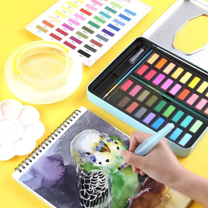 مجموعة ألوان مائية صلبة مكونة من 36 لونًا، وأقلام وملحقات فرشاة مائية، للفنانين والهواة الهواة والرسم #2