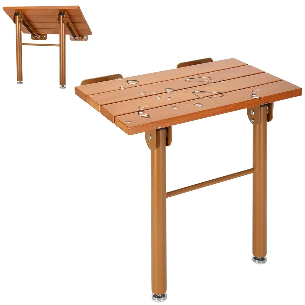 

Folding Teak Shower Seat Wall Mounted, Folding Shower Seat, Folding Shower Seat, Home Care Teak Shower Seat Bench Inside