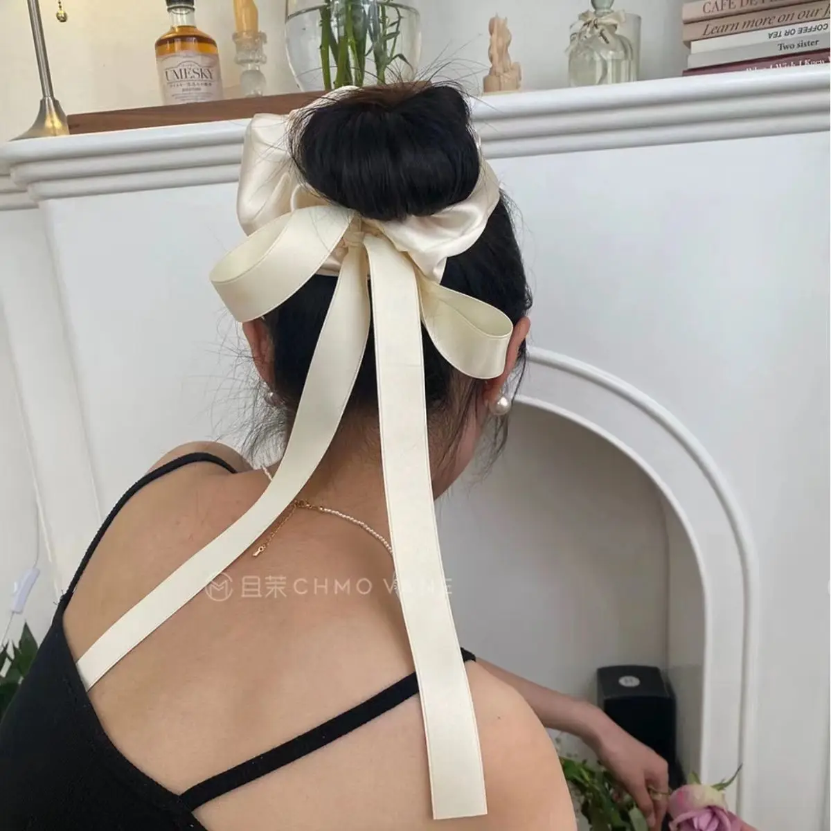 2pcs Korean Elegant Bow Ribbon Hair Scrunchies For Women Girls Elastic Hair Ring Sweet Ponytail Holder Headwear Hair Accessories