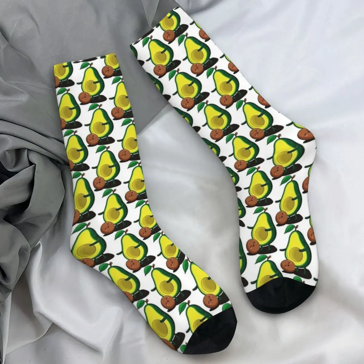 Cute Cartoon Avocado Stockings Green Fruit Design Korean Socks Winter Non-Slip Socks Women Men Cycling Soft Socks