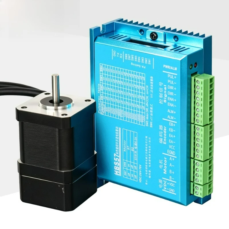 42x42x48+20mm DC24V 0.55Nm 5mm Shaft Hybrid 1000PPR Encoder Nema 17 Closed Loop Stepper Motor Driver HBS57 CNC Kit