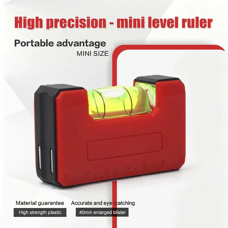 Mini Pocket Level Magnetic Horizontal Leveler Woodworking Portable Bubbles Ruler Level Inspection Tools Accessories Gift