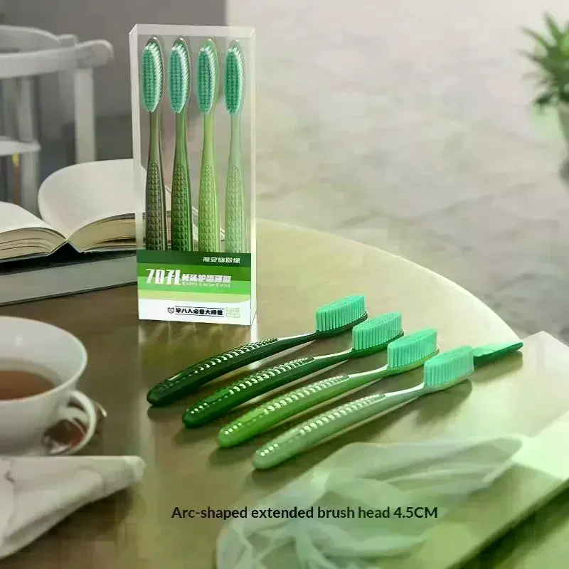 /ACR/Adult Toothbrush Head Extended Widened Advanced Soft Bristle Daily Oral Cleaning Tools 4 PCS