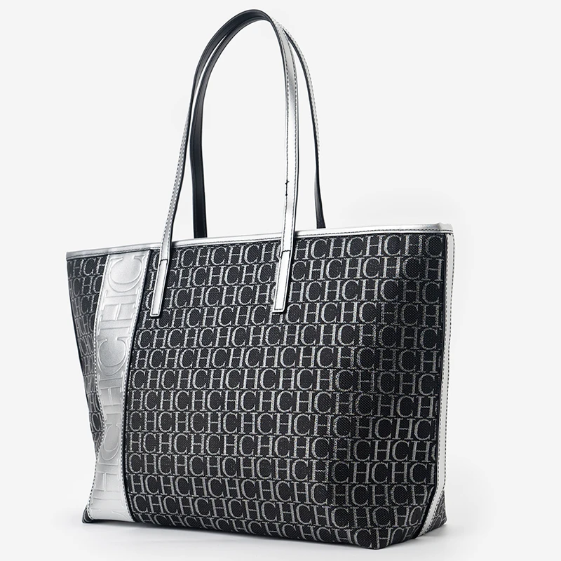 CH Women's Fashion Monogram Tote Bag, Large Capacity Shoulder Handbag, Casual Shopping Bag for Office and Travel image 4
