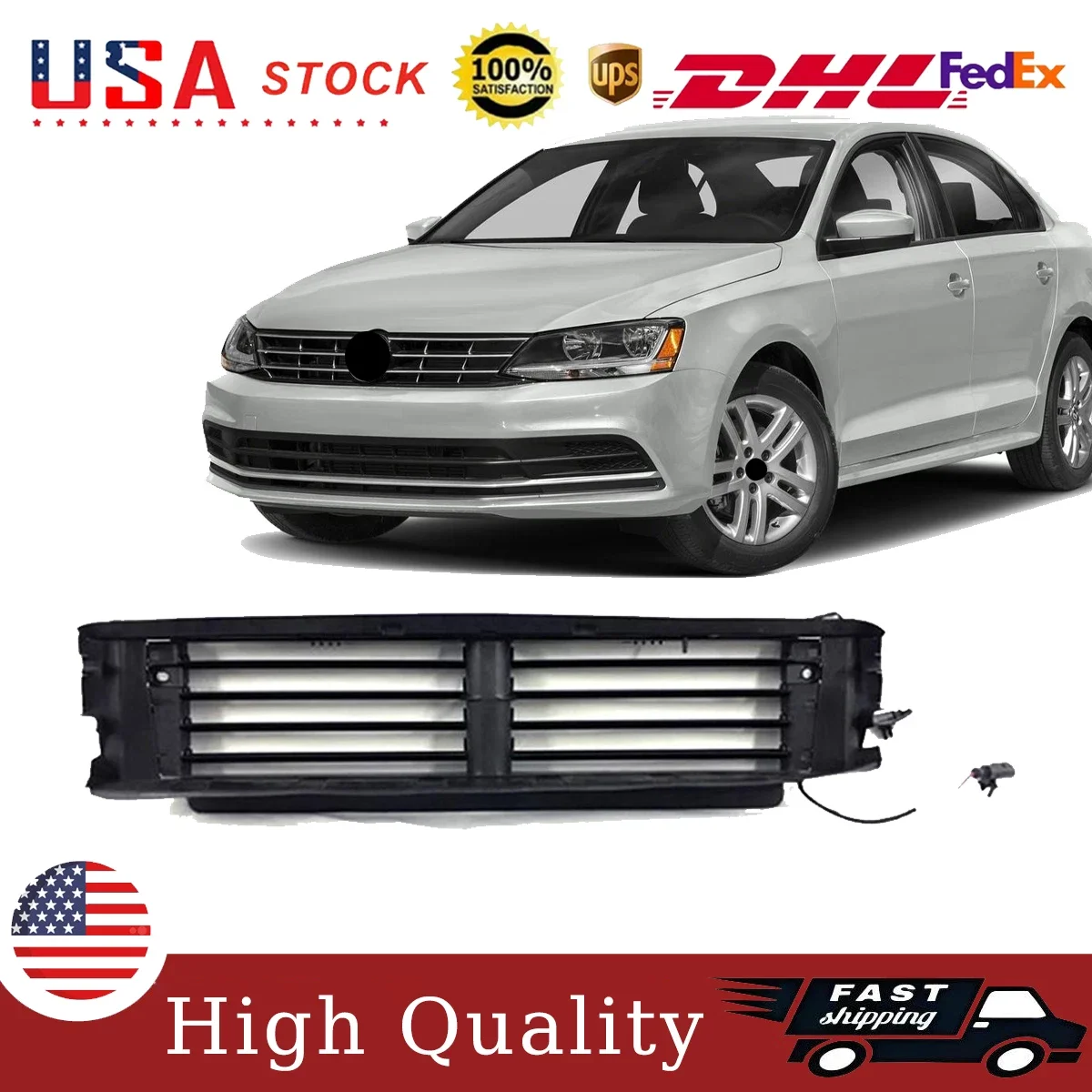 

For Volkswagen Jetta 2015 2016 2017 2018 5C6122321A 5C6122321B 5C6122321Air Shutter Assy Upper Radiator Grille Auto Accessories