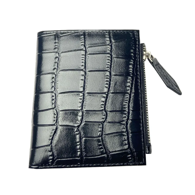 Women's purse leather purse women's short purse crocodile leather handbag women's Coin Wallet clip