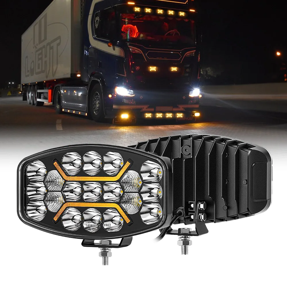 

HL Овальный светодиодный рабочий фонарь 200 Вт 24 Potlight с DRL Автомобильный фонарь дальнего света 10 дюймов для 4X4 Offroad SUV Truck Excavator Белый Янтарь 12-36 В