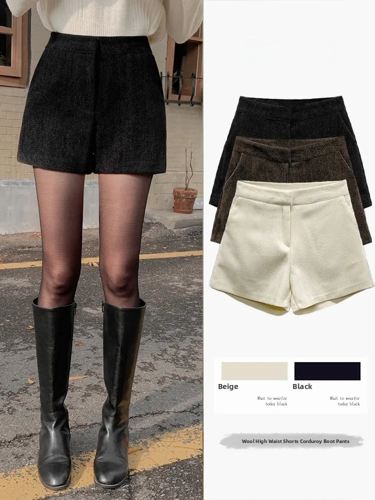 

Шерстяные брюки-клеш с высокой талией Bla, женские повседневные прямые брюки, осенне-зимние новые укороченные брюки для похудения