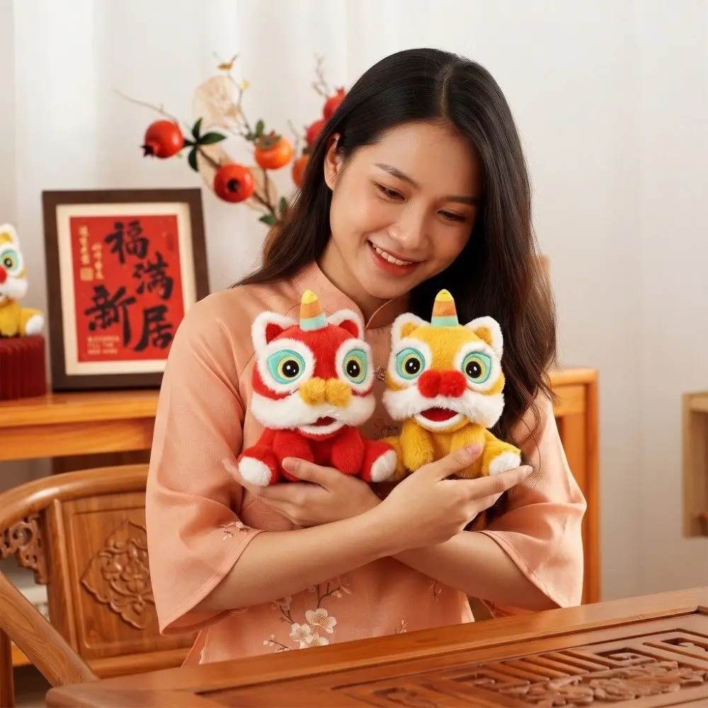 Premium Cotton Lion Dance Plush Vibrant Colors Aesthetic Style New Year Mascot Soft Texture Exquisite Workmanship