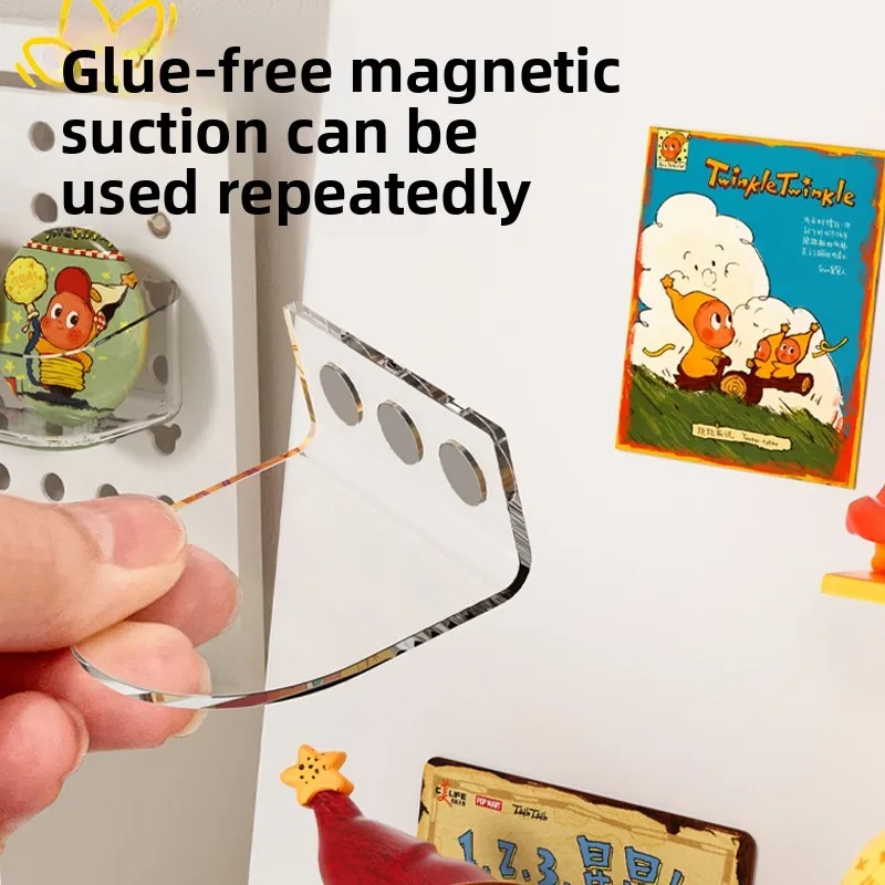 DIY Magnetic Bulletin Board,Showcase Favorite Photos ID Cards Notes,Reusable Wall Display,Open Storage for Home Office