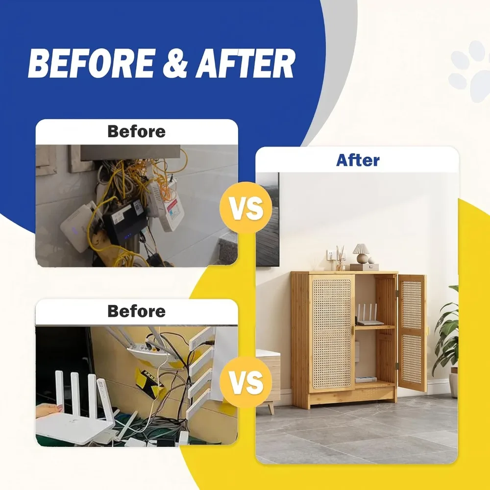 Gabinete de almacenamiento de enrutador WiFi de pie para módemas de cables de caja de almacenamiento de enrutador y equipos de red - Diseño elegante con Ve