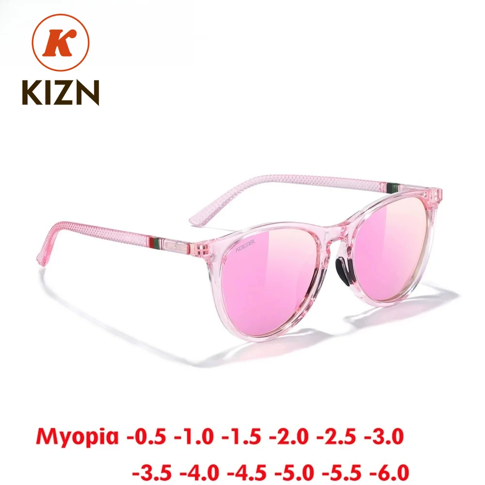 

KIZN женские модные солнцезащитные очки для близорукости, новинка 2025 года, мужские поляризационные высококачественные уличные очки по рецепту UV400, очки от -0,50 до -6.