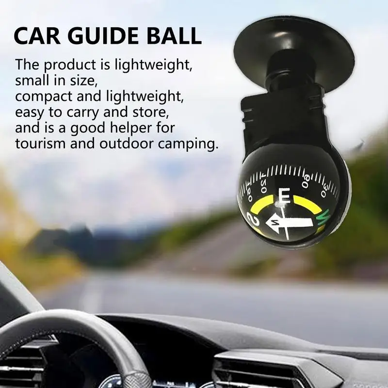 Ball Compass Car Automotive Navigation Compass Adjustable Dashboard Mounted Automotive Interior Accessories For Hiking Boat