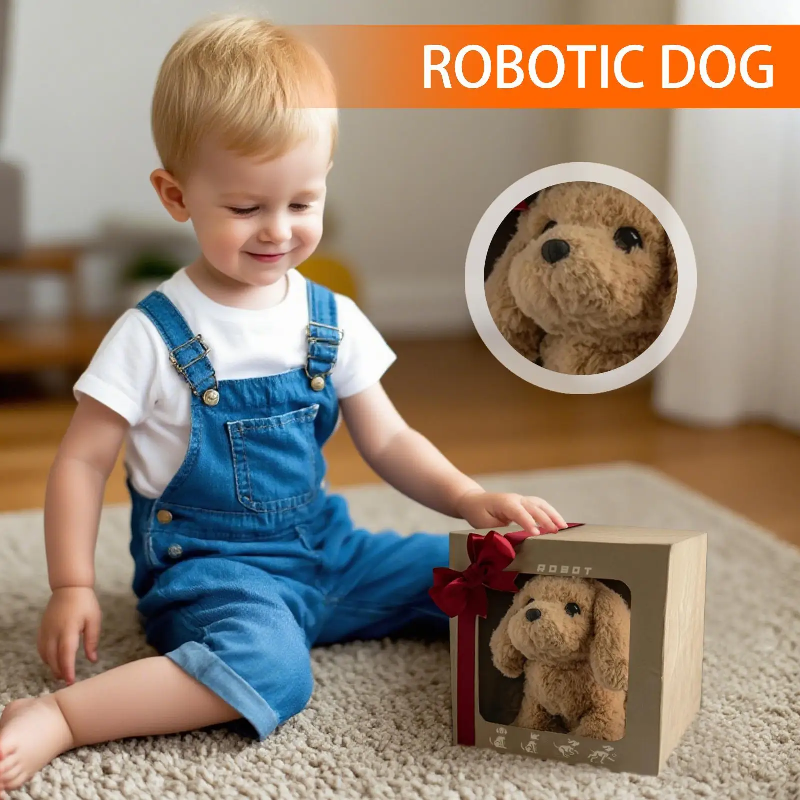 

Walking Barking Dog Toy Barking Moving Tail Wagging Puppy Animal For Kids Interactive Simulation Puppy Pet Animal Doll For