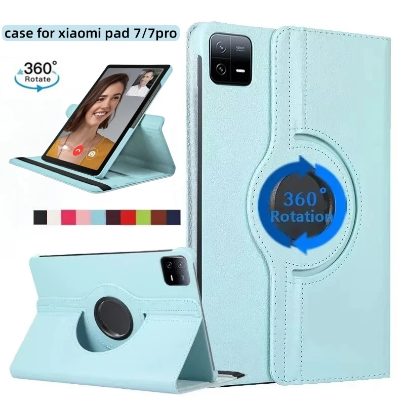 

Чехол для Xiaomi Pad 7 Pro 2024, чехол из искусственной кожи с вращением на 360 градусов, чехлы для планшетов Funda для Xiaomi Pad 7, чехол Mi Pad 7 11,2 дюйма