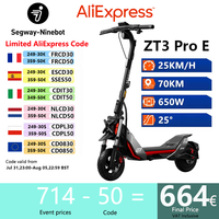 EU Stock Ninebot by Segway ZT3 Pro E Smart Electric Scooter 650W Motor 25km/h Max Speed 70KM Range Dual Suspension Kickscooter