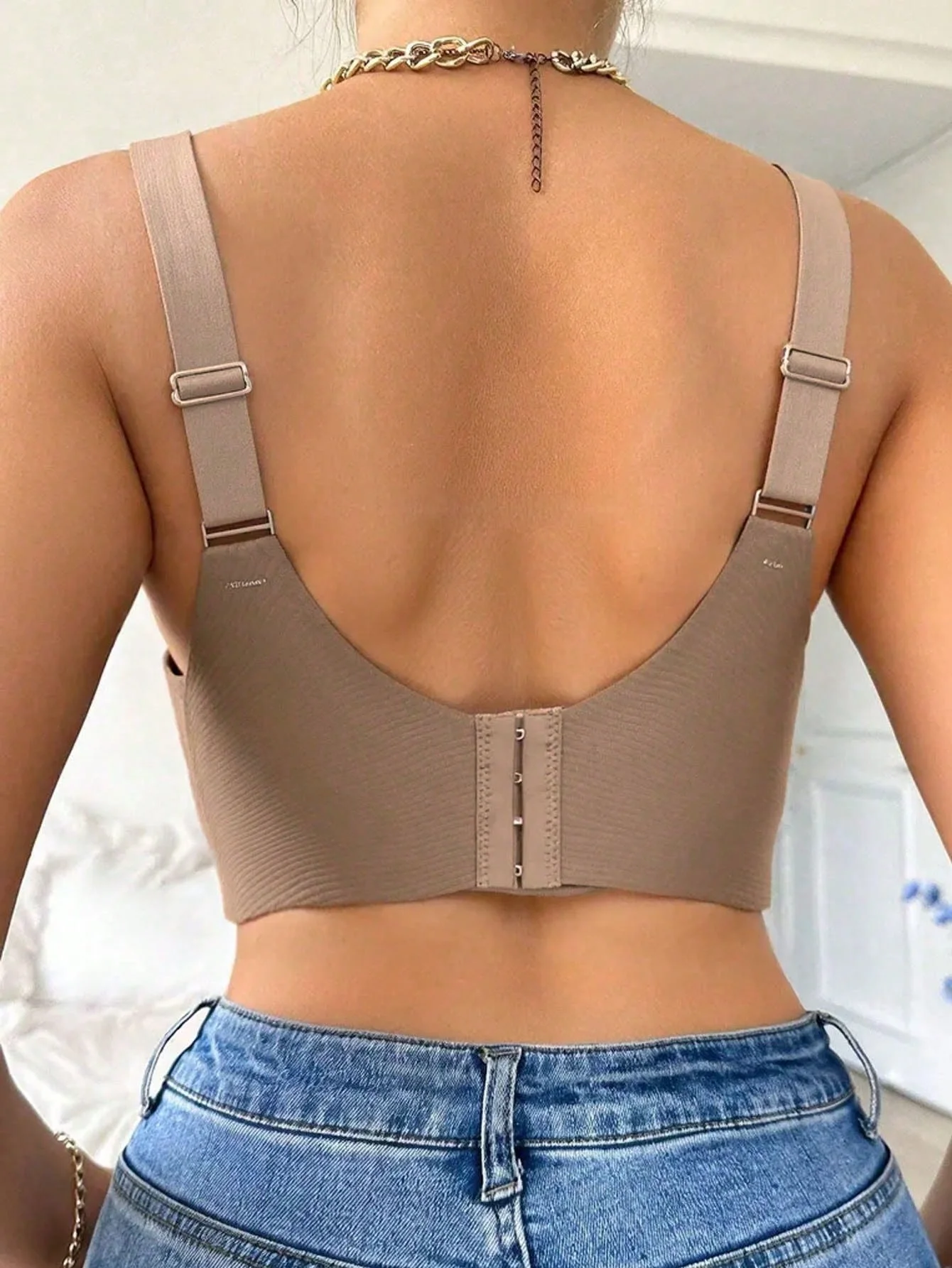 FINETOO M-4XL Women's Seamless Push-Up Bra with Removable Pads Comfortable Wireless Solid Color Adjustable Band Size Bra Top image 4