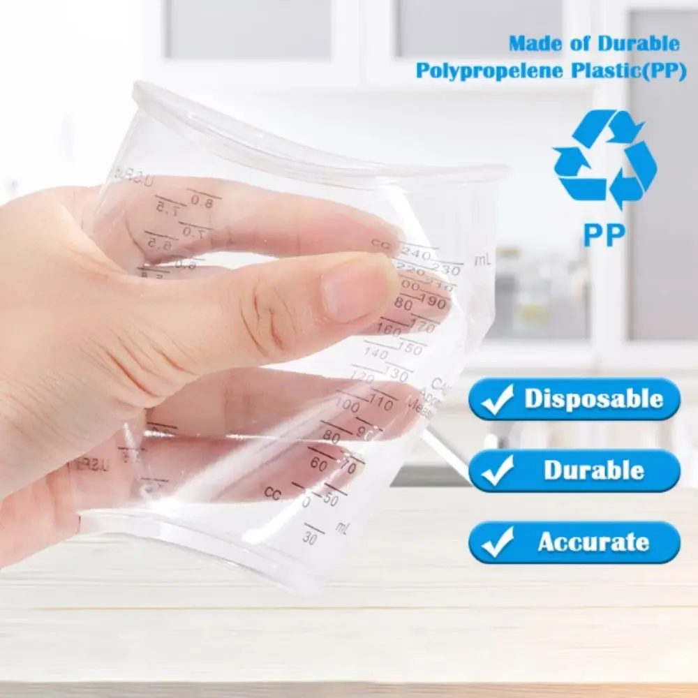 Disposable Disposable Measuring Cups Plastic With Stirring Sticks Epoxy Resin Mixing Cups Plastic Mixing Cups Mixing Pigments