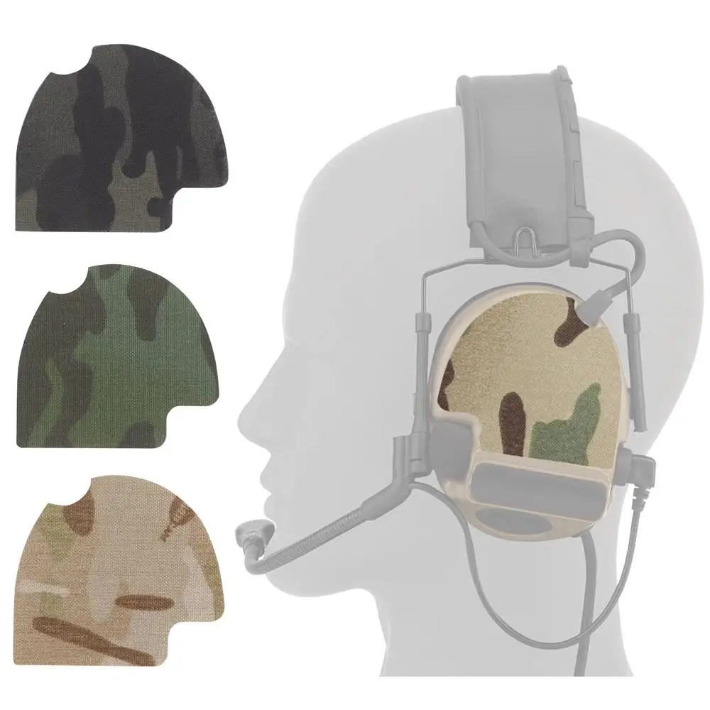 Tactical Headset Sticker Camouflage/Cable Storage 2-in-1 Magic Patch for ComTac(ⅡⅢⅤⅥ) Hunting Shooting Noise Canceling Headphone