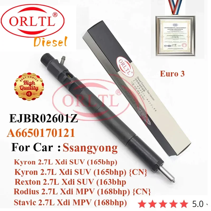 

ORLTL New Diesel EJBR02601Z (A6650170121) Original Injector R02601Z And 2601Z For SSANGYONG Rexton 2.7L Xdi SUV (163bhp)