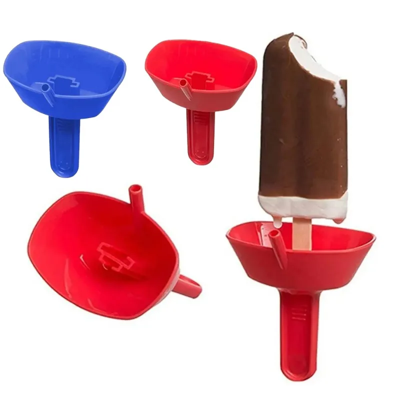 Ice Cream Rack Drip Proof Kids Popsicle Holder with Straw Portable Mess Free Hands for Summer Frozen Snacks Convenient Plastic