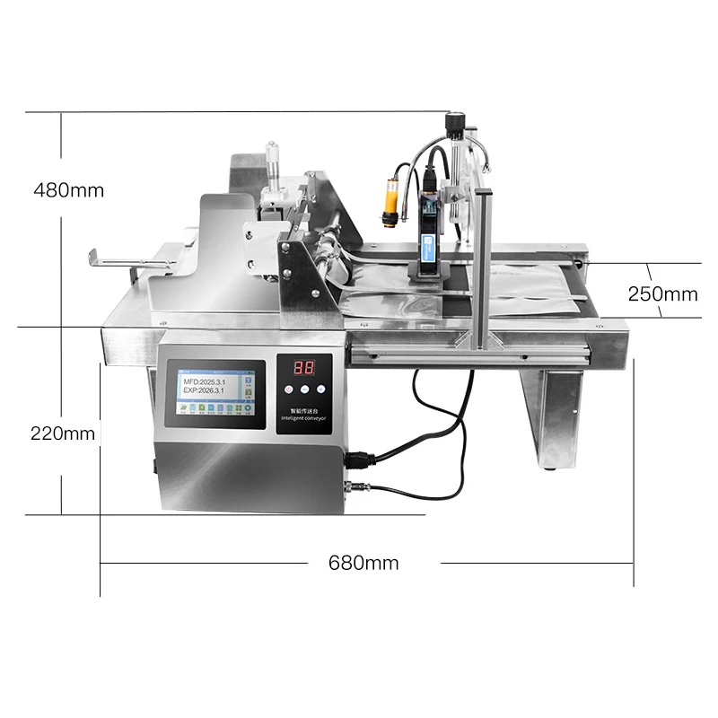 

DG-127 High Quality Feeder with Printer 4.3 Inch Sreen Multi Language Inkjet Printer with Paging for Bag Carton Box Using