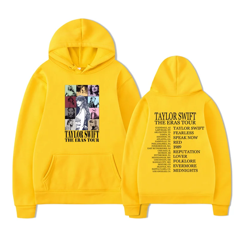 Autumn New Taylor Times Tour Merch World Tour Long Sleeve Fleece Sweatshirt Hooded Fashion Coat for Men and Women Men\'s Hoodies