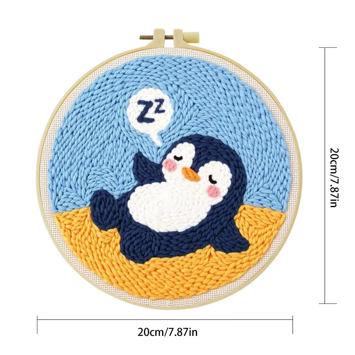 20X20CM/7,87 Zoll Tier - Pinguin Stanznadel-Stickset, Stickerei, gestrickte Stickerei, DIY handgemachtes Geschenk – Detail 3