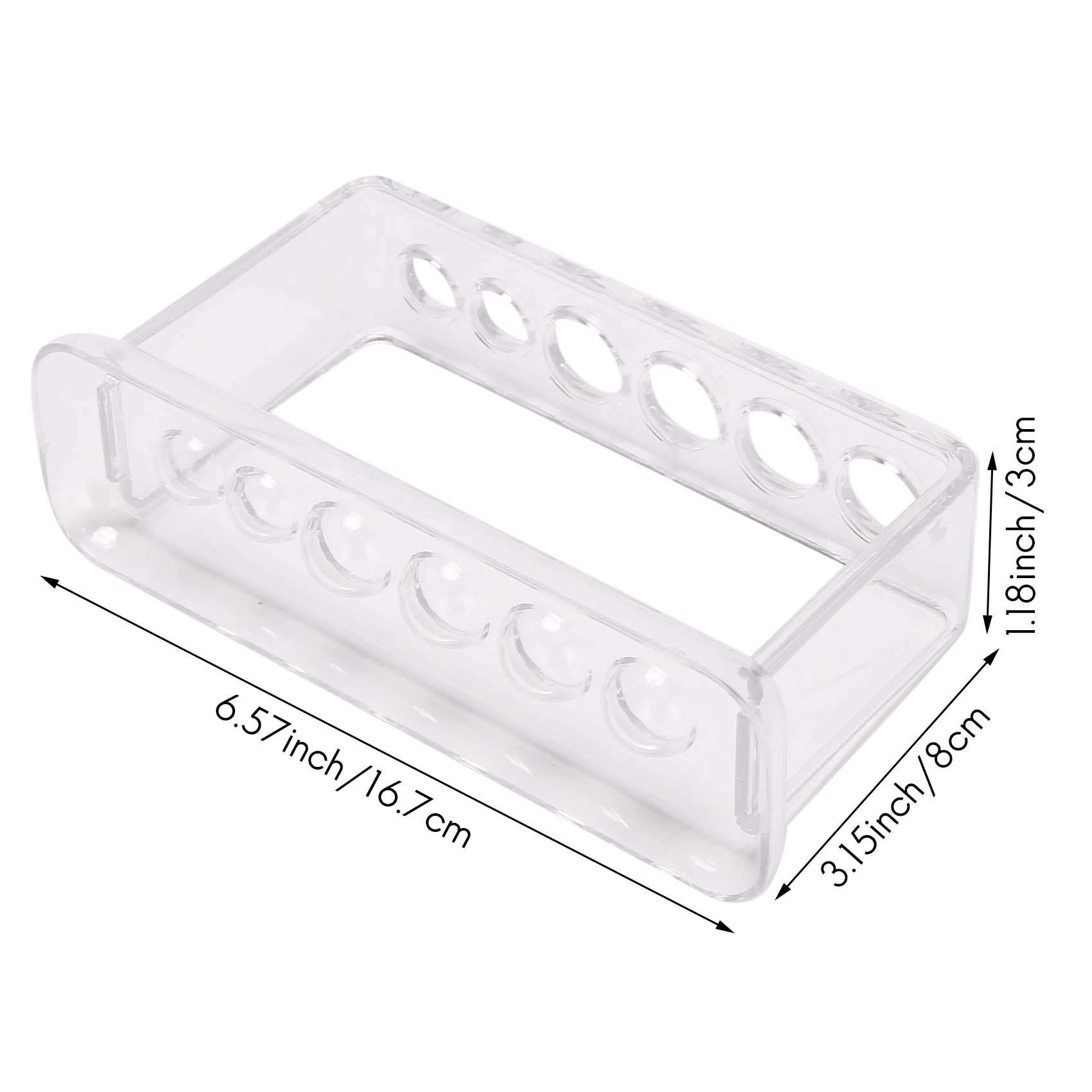 Plastic Doorzichtige Reageerbuisrek 6 Gaten Staan Laboratorium Reageerbuisstandaard Plank Schoolbenodigdheden Laboratoriumapparatuur 16,7X8X3 Cm