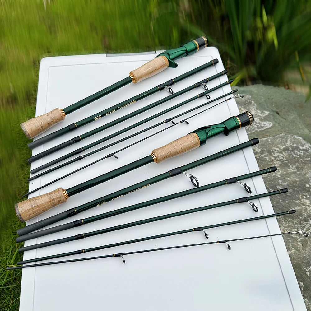 2.4/2.1m Carbon Casting Spinning Lure Fishing Rod ML Solid Tip Ultralight Trout Jigging Pole 6 Sections Trout Pike Fishing - view 5