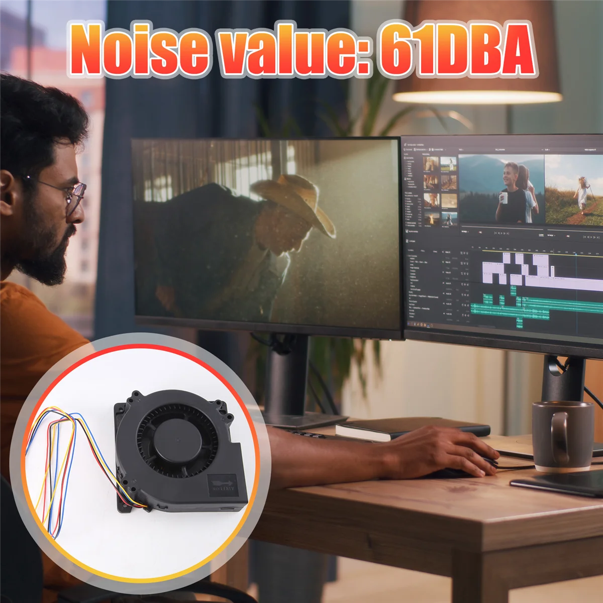 Ventilador de refrigeración con doble rodamiento de bolas, función PWM eficiente, para X1/P1